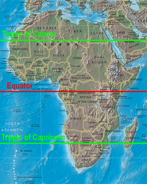 Map Of The Equator In Africa - United States Map